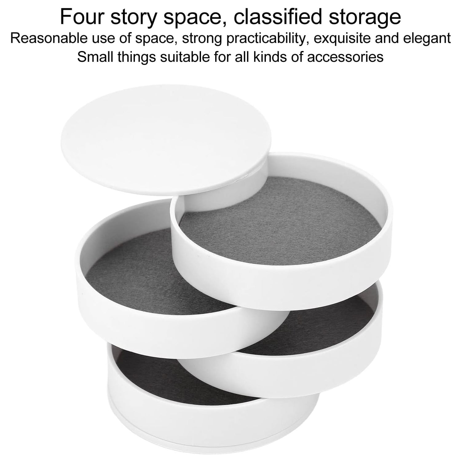 4091 4 Layers Jewellery Box, 360 Degree Rotating Jewelry Box, Jewelry and Earring Organizer Box with Mirror, Accessory Storage Box 4091 4 Layers Jewellery Box, 360 Degree Rotating Jewelry Box, Jewelry and Earring Organizer Box with Mirror, Accessory Storage Box